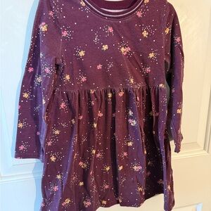 Old Navy Girls Burgundy Floral Long Sleeve Dress